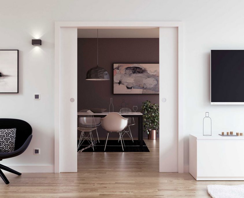 Cavis Schiebetür mit Zarge, doppelflüglig Cavis Schiebetür mit Zarge, doppelflüglig