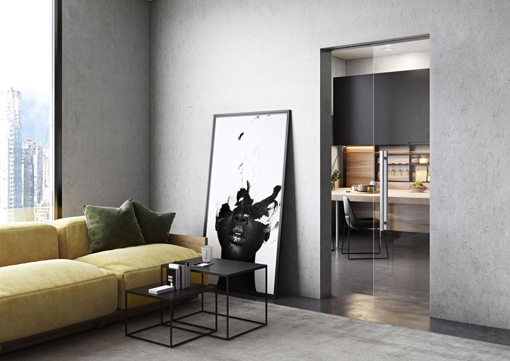 Moderne Glasschiebetüren